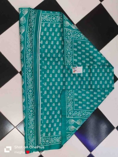 Sea green silk modal saree