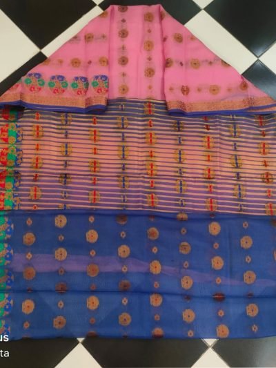 Pink base traditional saree