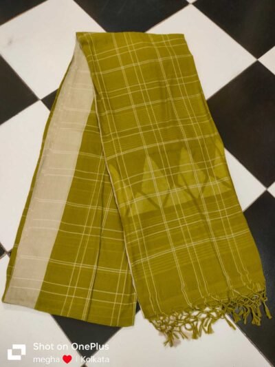 Green check saree