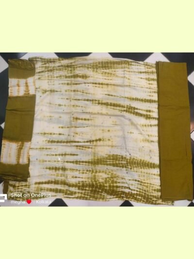 green and white tie-dye kurti